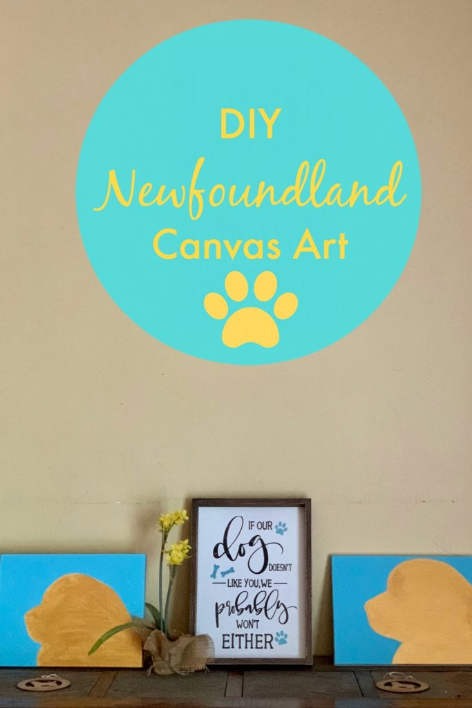 Make an easy canvas art out of a picture of your dog. Simply choose a favorite side profile picture of your Newfie and turn it into a beautiful Newfoundland dog silhoutte to hang in your home