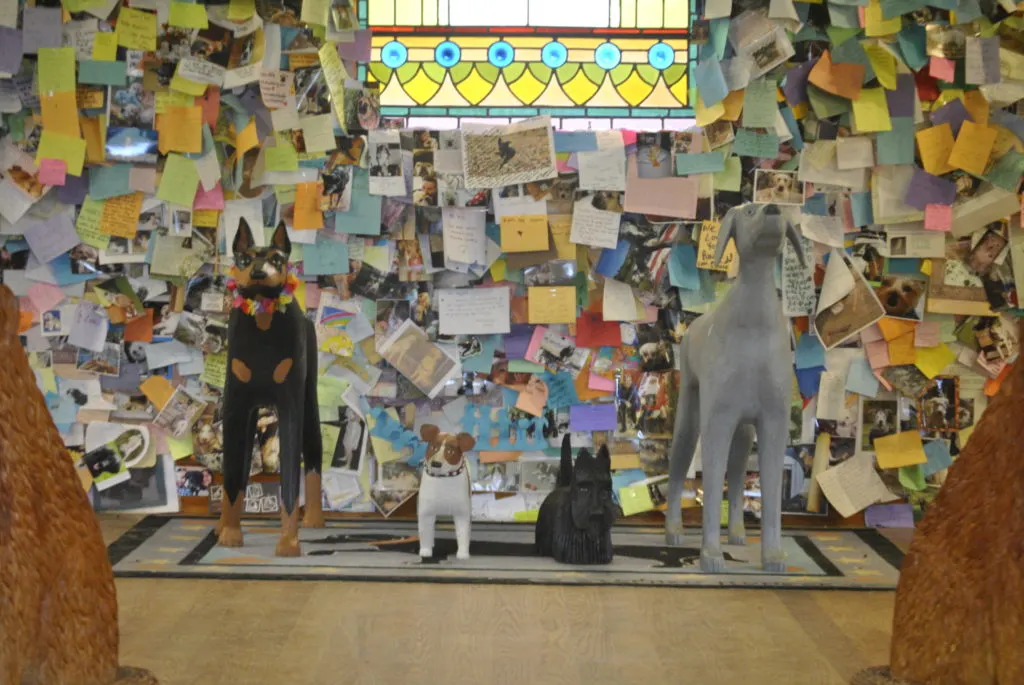 Inside the Dog Chapel in Vermont