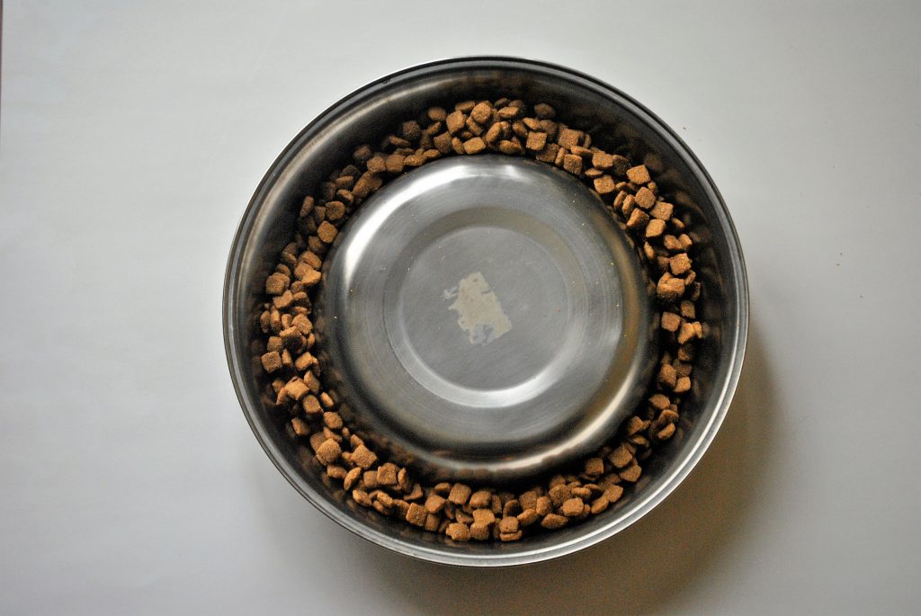 weighted dog bowl flipped over